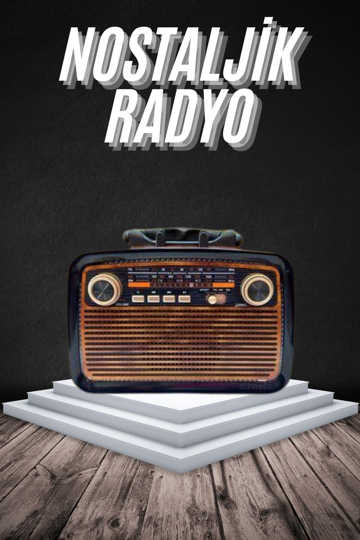 Boskord Eskitme Nostalji Tasarımlı Bluetoothlu Nostalji Radyo Ahşap Nostaljik Görünümlü