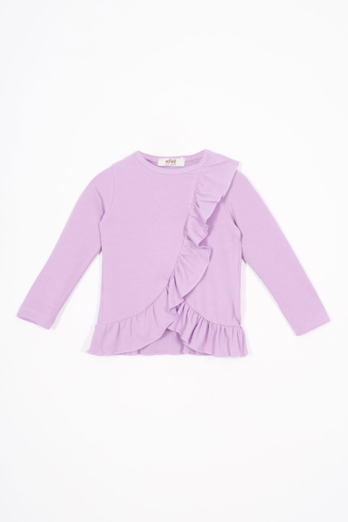 zepkids-Ruffled Hem Flared Leg Lilac Color Girl's Suit 2