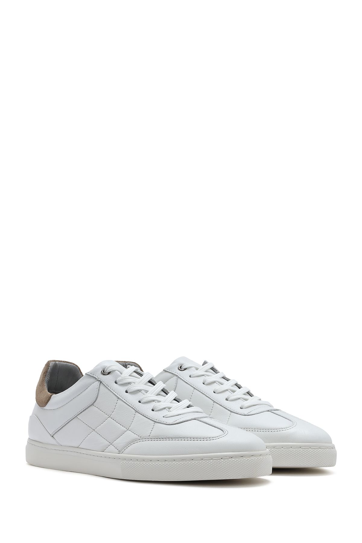 Derimod-Men's White Lace-Up Leather Sneaker 25Sfd 674818 3