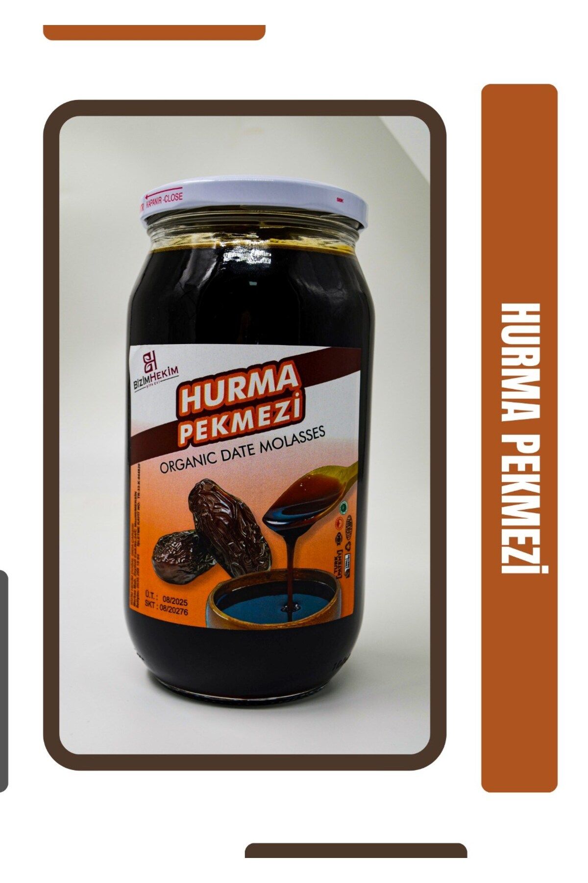 BİZİMHEKİM Hurma Pekmezi 1200 Gr, %100 Doğal, Katkısız, Şeker İlavesiz, Koruyucusuz, Date Molasses