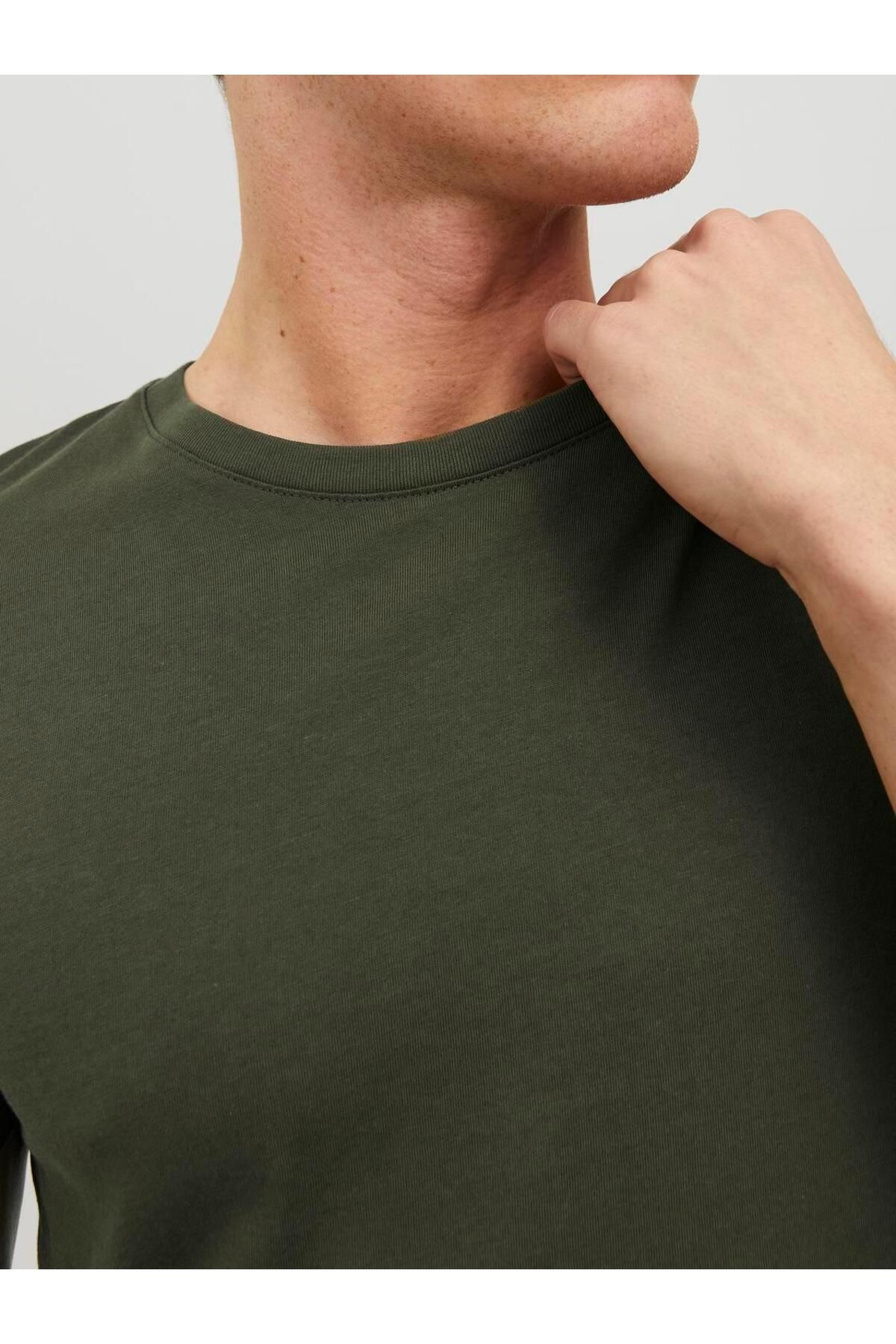 تی شرت سبز مردانه Jack Jones یقه O neck Noos Jjeorganic Basic 12156101 Jack & Jones
