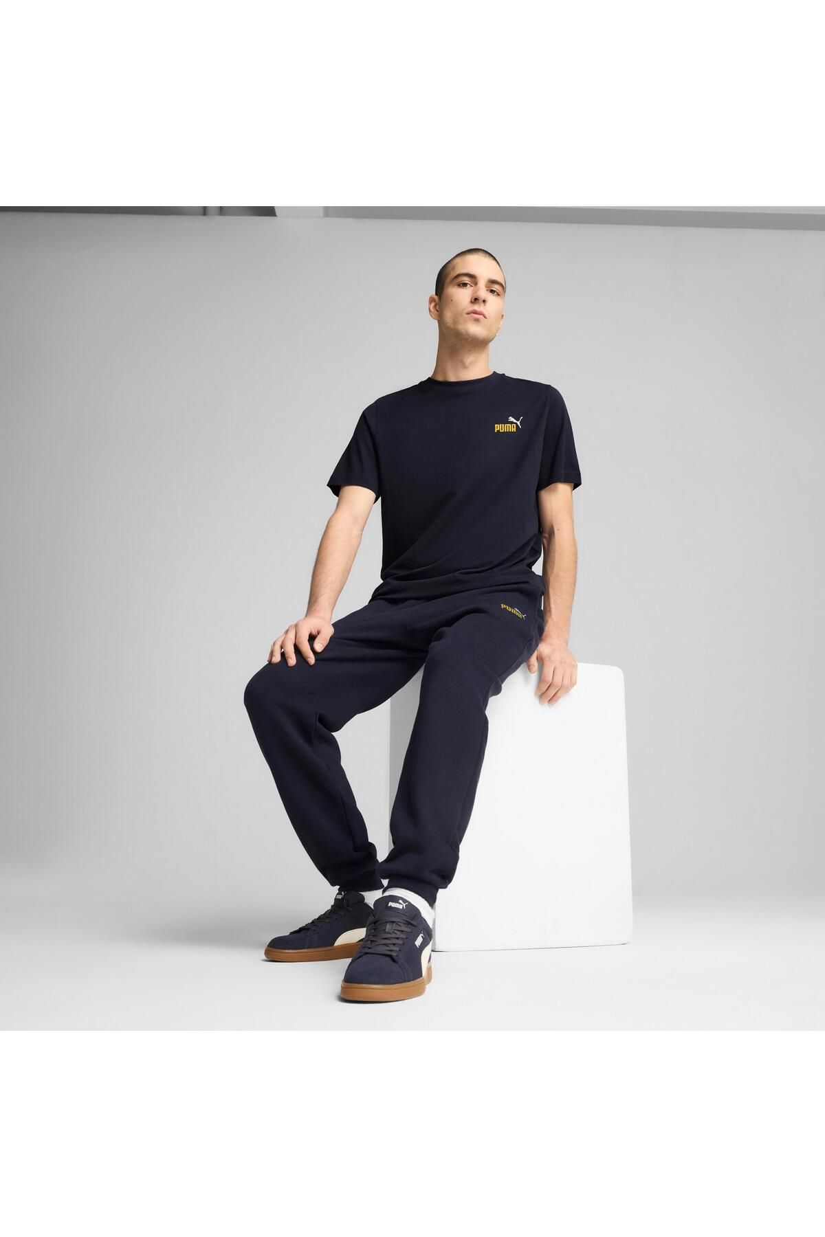 Puma-Ess 2 Color Small No. 1 Logo T-Shirt - New Nav 3