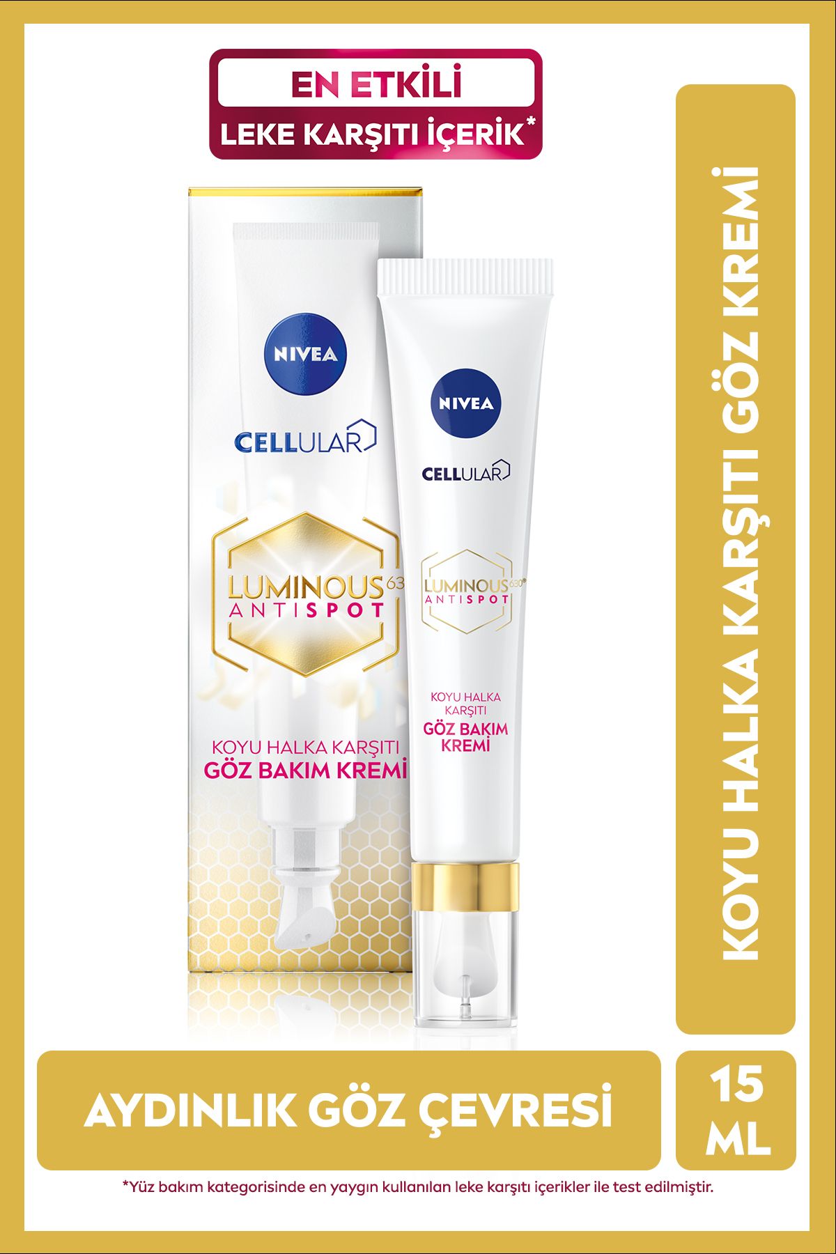 کرم روز ضد لک موثر تیامیدول Luminous630 40ml با SPF50 و کرم دور چشم ضد سیاهی 15ml NIVEA
