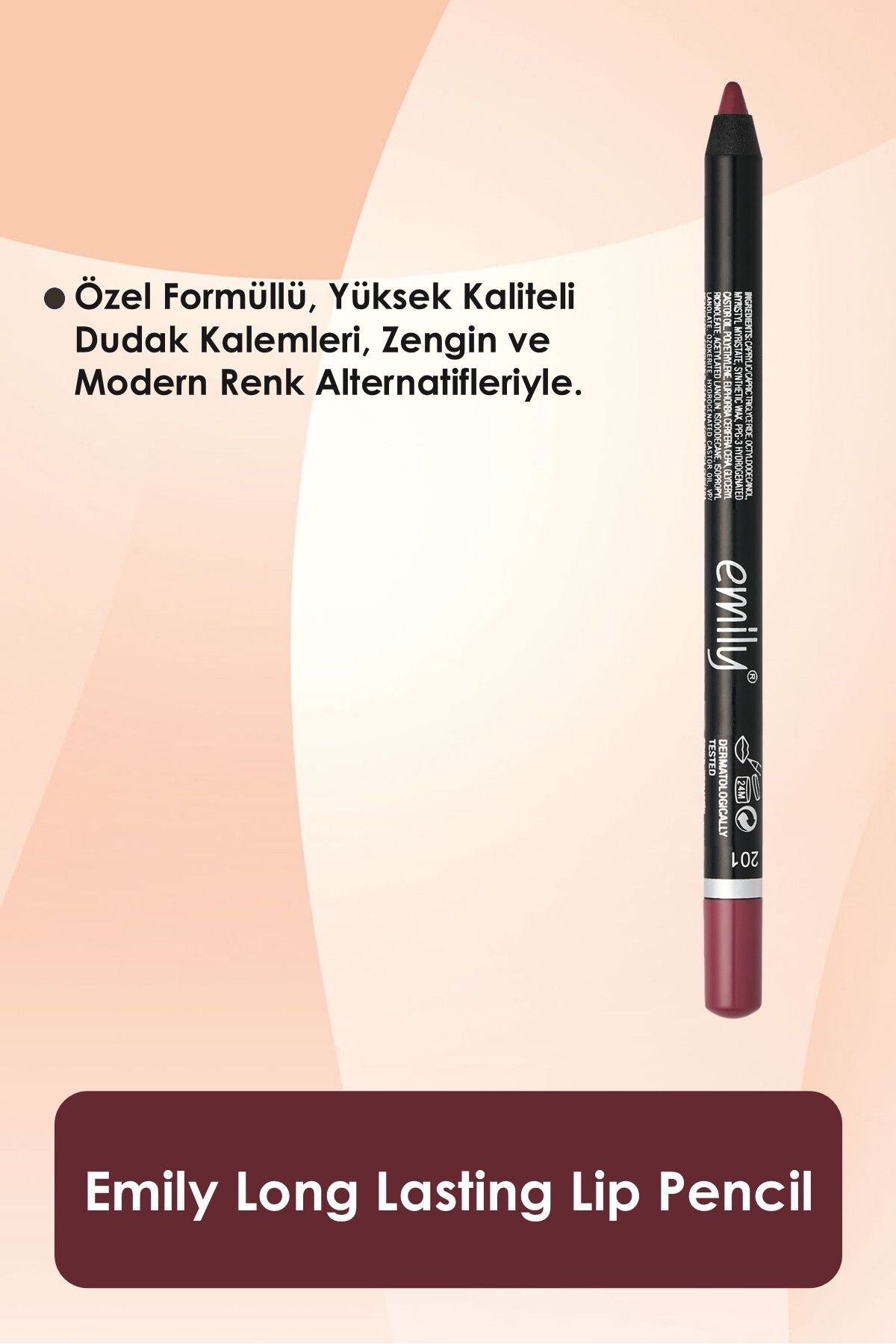 مداد لب ماندگار Emily No: 201 - Lip Pencil - 8691190522018 Golden Rose
