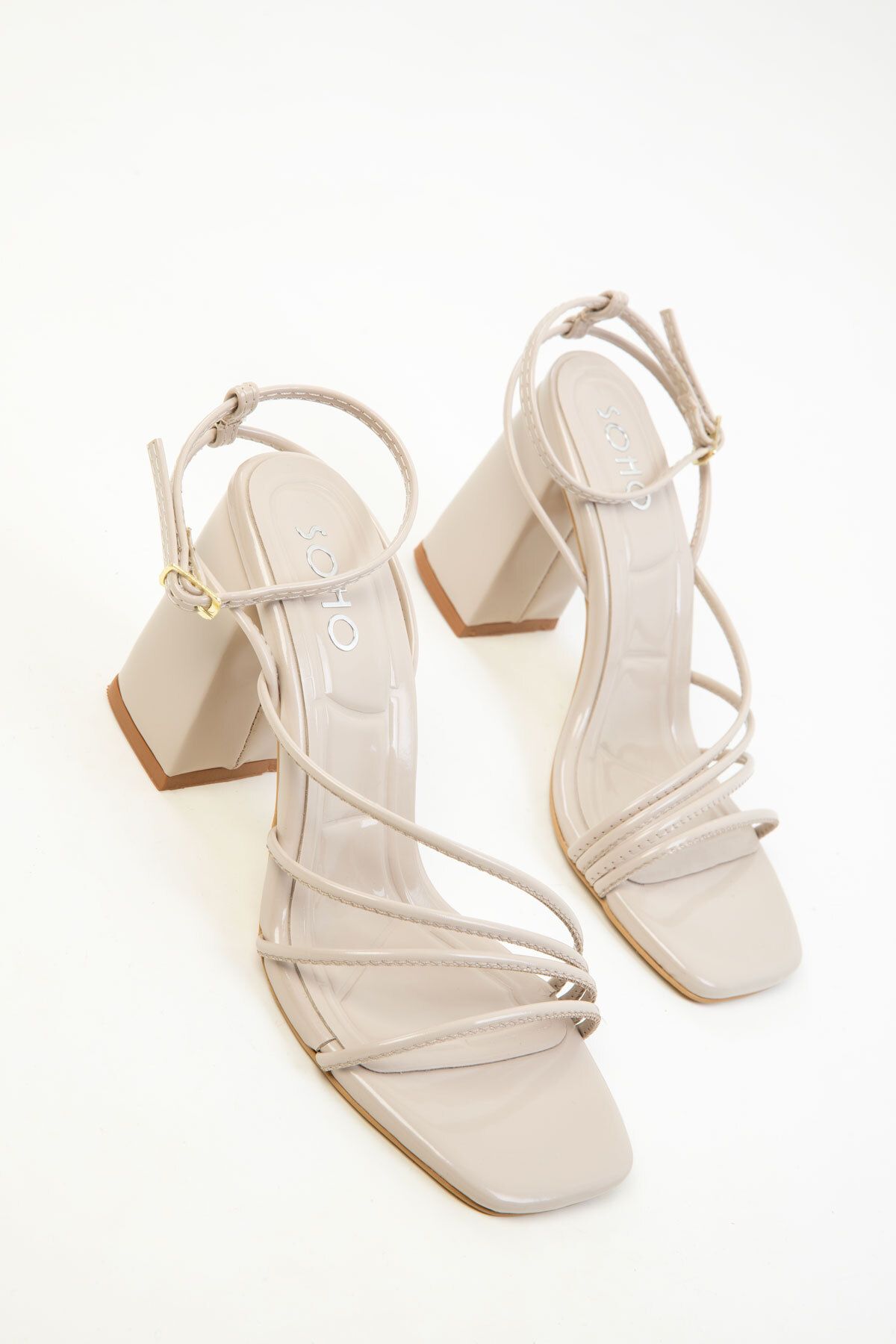 SOHO-Klassische Damenschuhe mit Absatz aus Nerz-Lackleder 20282 2