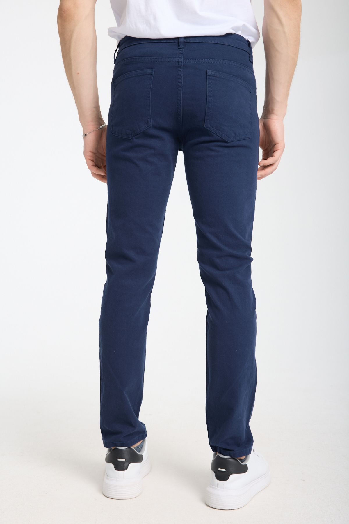 Trendyol Collection-Sötétkék Slim Fit Basic 5 zsebes rugalmas gabardin nadrág TMNSS25PL00020 9