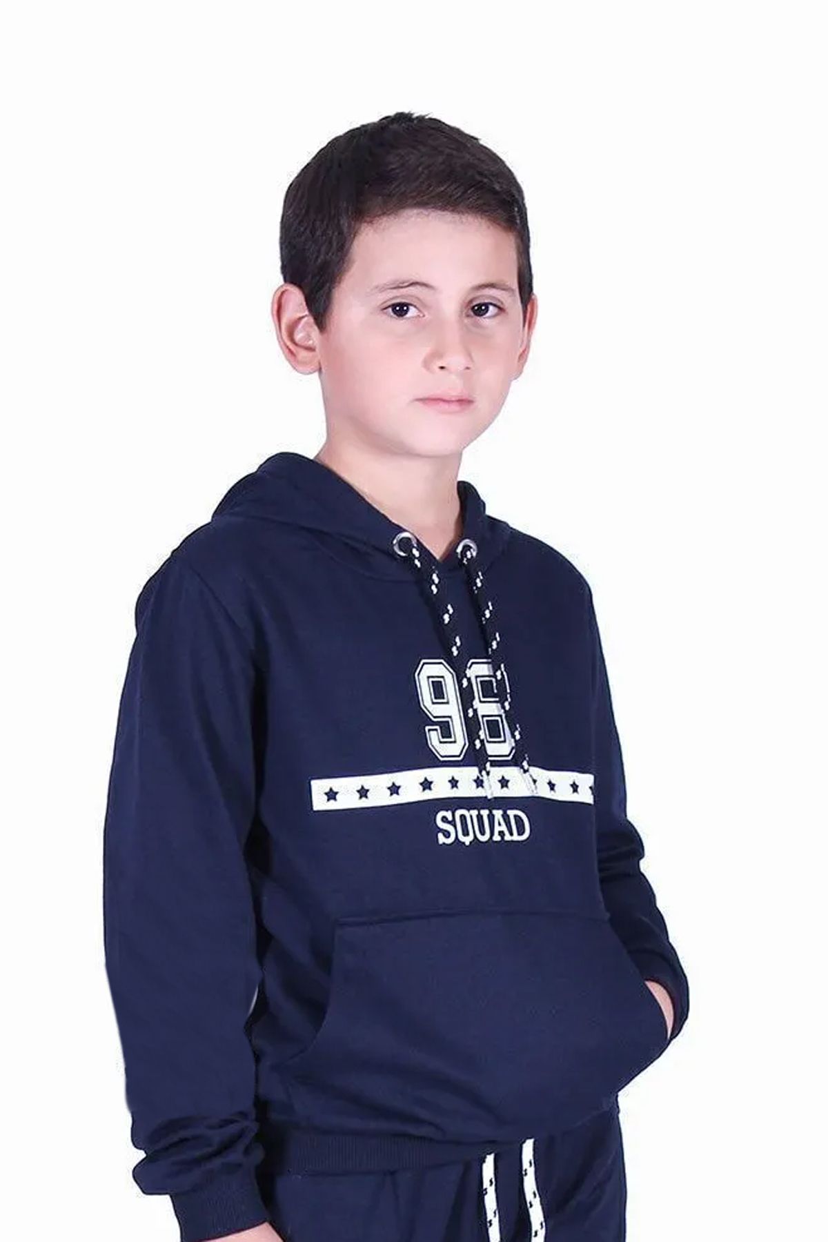 FYK KİDS-96 Chlapčenská súprava s kapucňou a vreckovým klokaním s textom 3