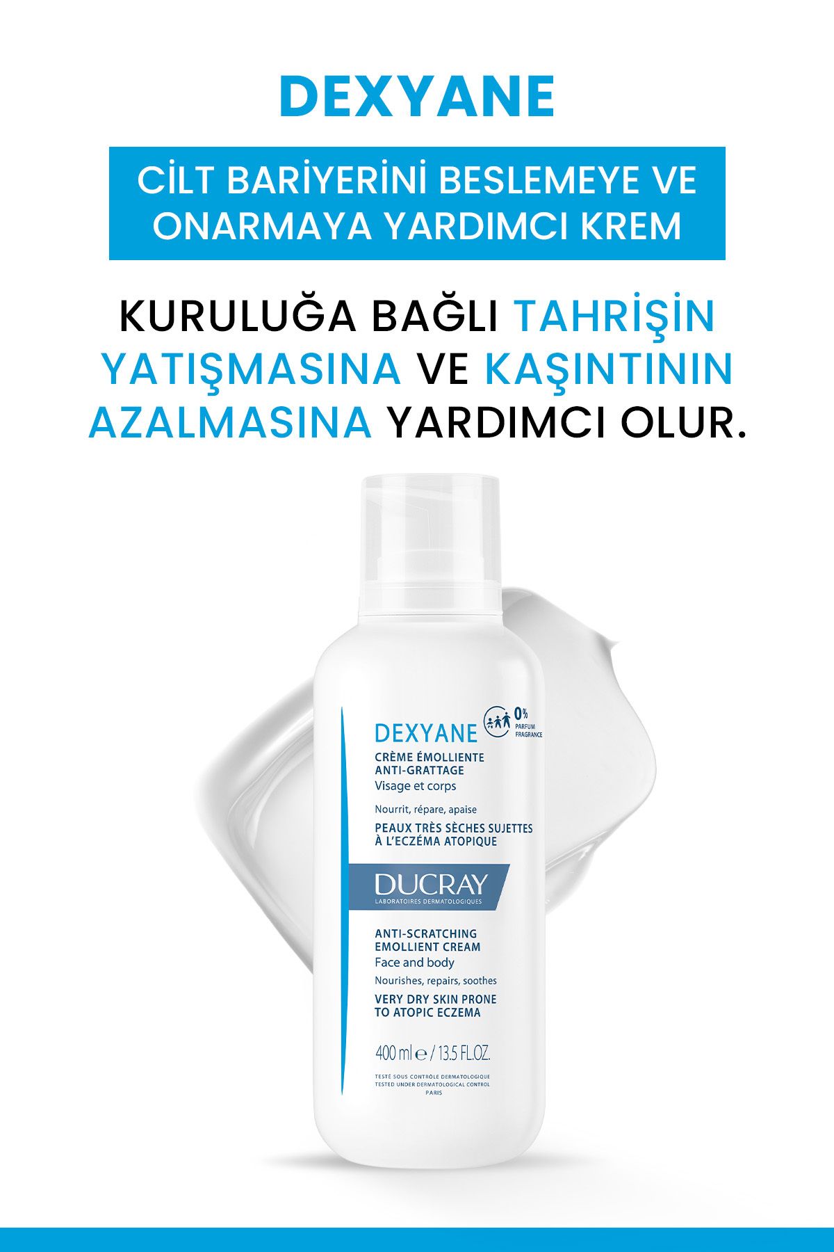 کرم مرطوب کننده ضد خشکی دکسیان برای پوست های مستعد آتوپی 400 میلی لیتر Ducray