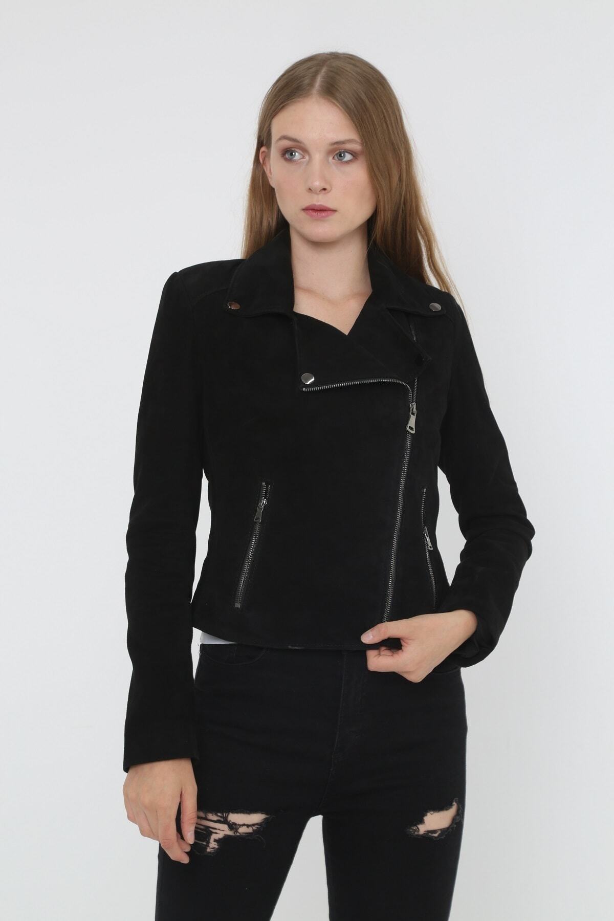 UMBERTOPELLE DERİ-Genuine Suede Women's Jacket 4