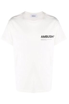 Logo Regular Fit Beyaz T-shirt ambushlogoprint