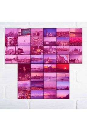 Istanbul Pinterest Pembe Duvar Posteri Kolaj 40 Adet 10x15 cm Mybambapdvp011