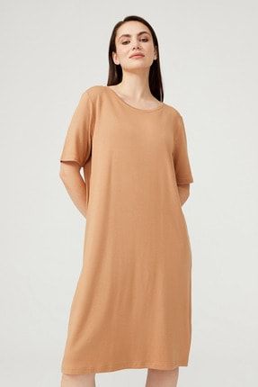 Kadın Büyük Beden Kısa Kollu Modal Elbise 45302-B99-K422-127