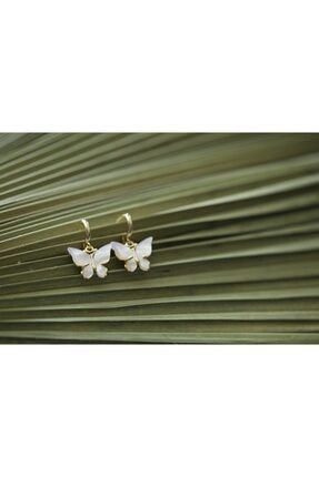 Beyaz Kelebek Küpe Seti BSR16