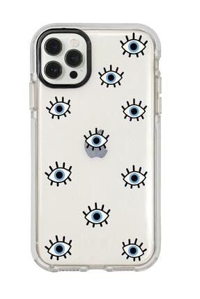 Iphone 12 Pro Nazar Gözler Desenli Candy Bumper Silikonlu Telefon Kılıfı MC12PCBTS103