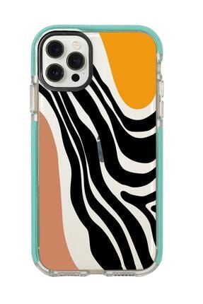 Iphone 12 Pro Modern Art Desenli Candy Bumper Silikonlu Telefon Kılıfı MC12PCBTS91