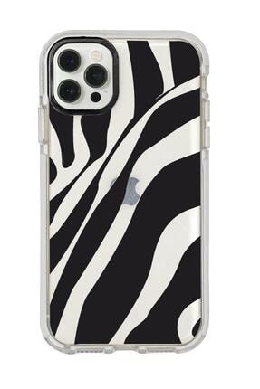 Iphone 12 Pro Zebra Desenli Candy Bumper Silikonlu Telefon Kılıfı MC12PCBTS205