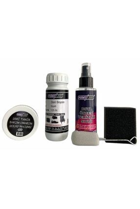 Extra Siyah Mont Direksiyon Koltuk Deri Boyası Temizleme Sıvısı Tamir Macunu Ve Sünger 0056