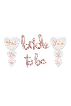 Bride To Be El Yazısı Imza Rose Gold Folyo Balon Ve Beyaz Kalp Folyo Balon Set Bekarlığa Veda Parti HZRBRIDESETLER