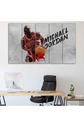 Basketbol, Michael Jordan - 5 Parçalı Dekoratif Tablo 5MDX-0567