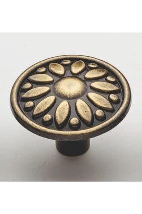 5 Adet Papatya Düğme Antik Sarı 35mm Çapında Metal Lüks Çekmece Mobilya Dolap Kulpları Bablife-5-Düğme-Papatya-AntikS