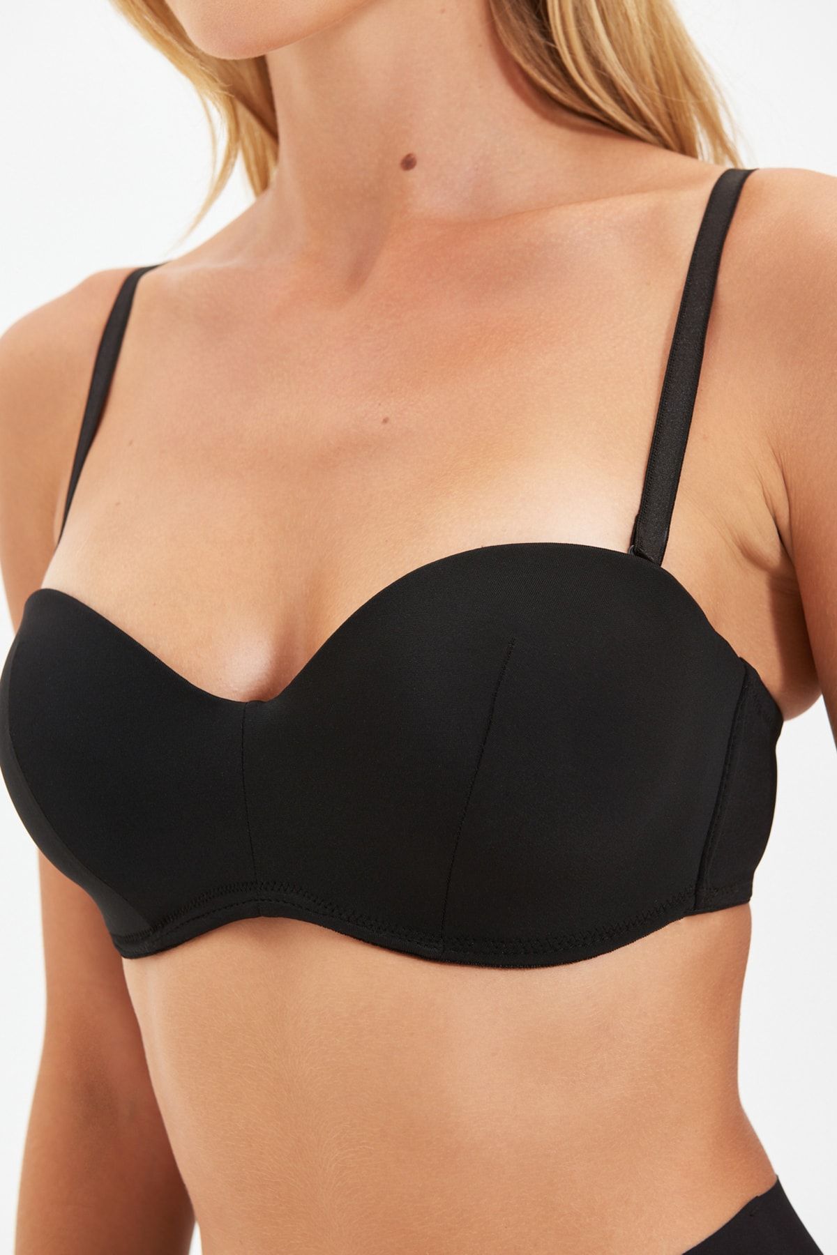 Trendyol Collection-Black 2 Pack Strapless Bra with Rope Strap Without Padding Whole Cup Thmss21Su0141 5