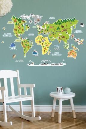 Dünya Haritası Duvar Sticker Seti ws140