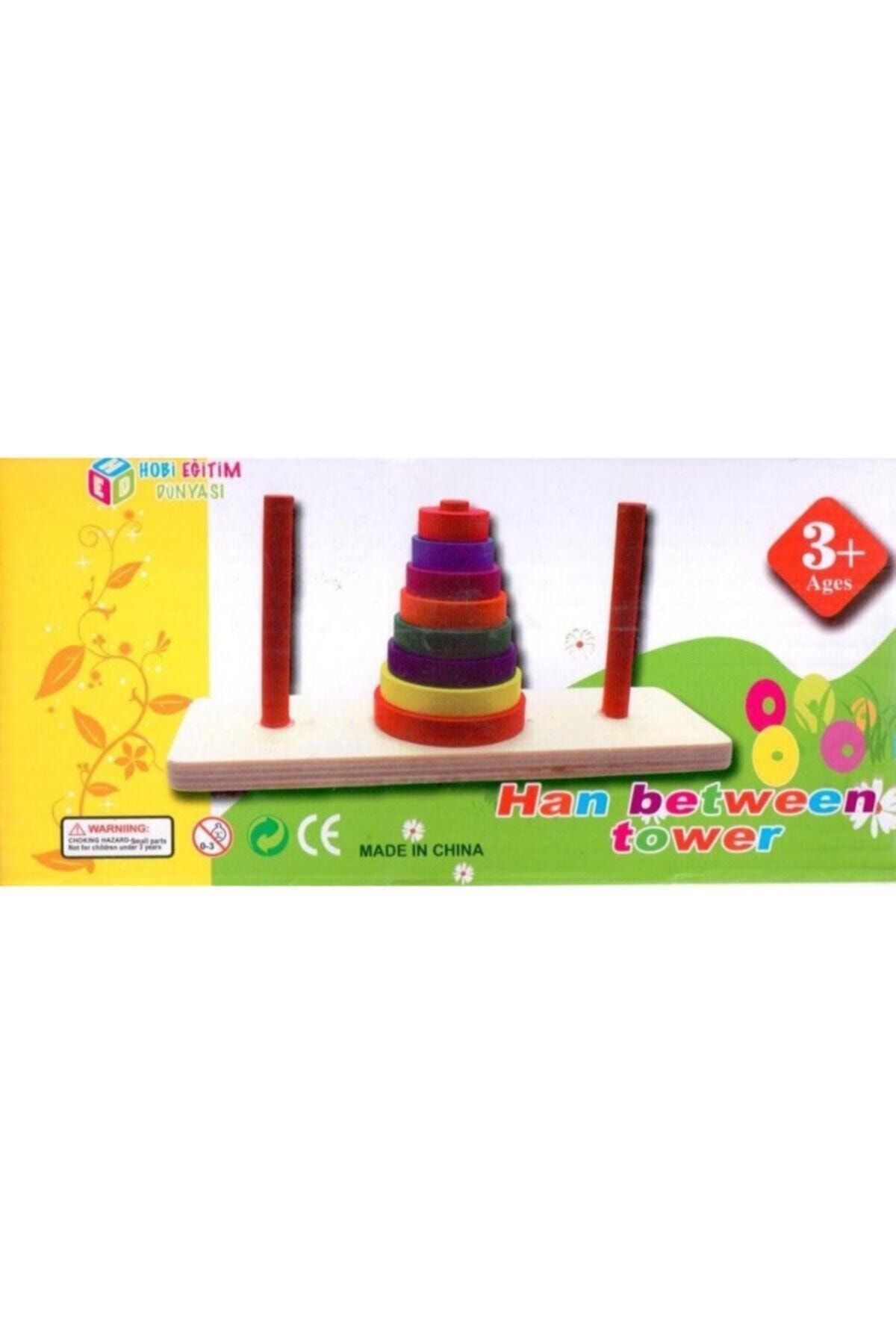 Kelebek Oyuncak Hanoi Kulesi Ahşap Renkli Matematiksel Zeka Oyunu fotoğrafı 3 (önizleme)