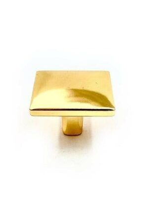 Altın Sarısı Kare Düğme (4cm X 4cm) Metal Lüks Çekmece Dolap Mobilya Kulpları Bablife-Düğme-Kare-Altın-40mm