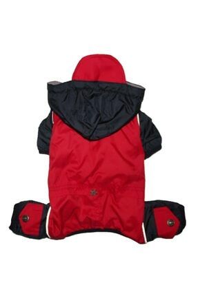 Red Raincoat Romper Köpek Tulum Yağmurluğu Küçük Irk Köpek Kıyafeti 20592