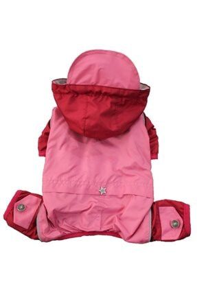 Pink Raincoat Romper Köpek Tulum Yağmurluğu Küçük Irk Köpek Kıyafeti 20594