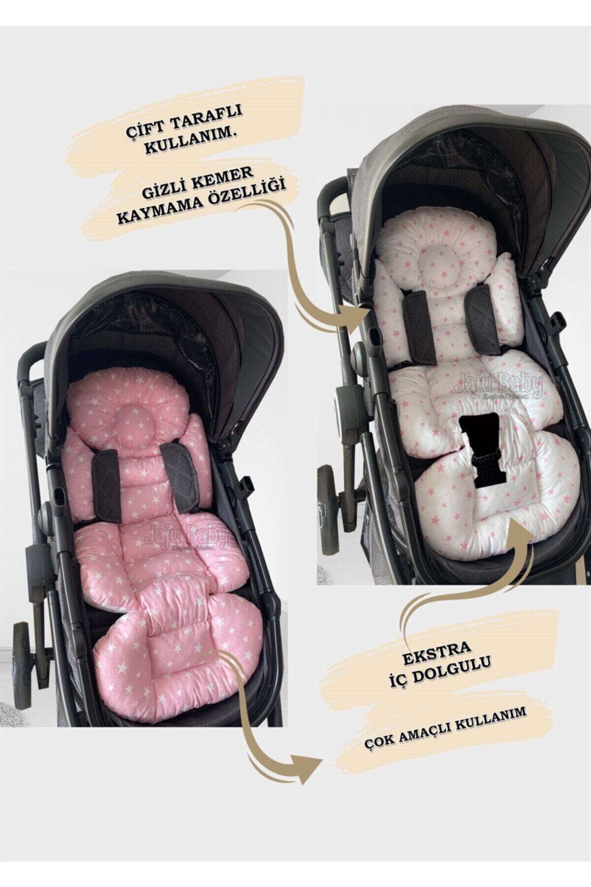Pembe Yıldız Bebek Arabası Minderi 3