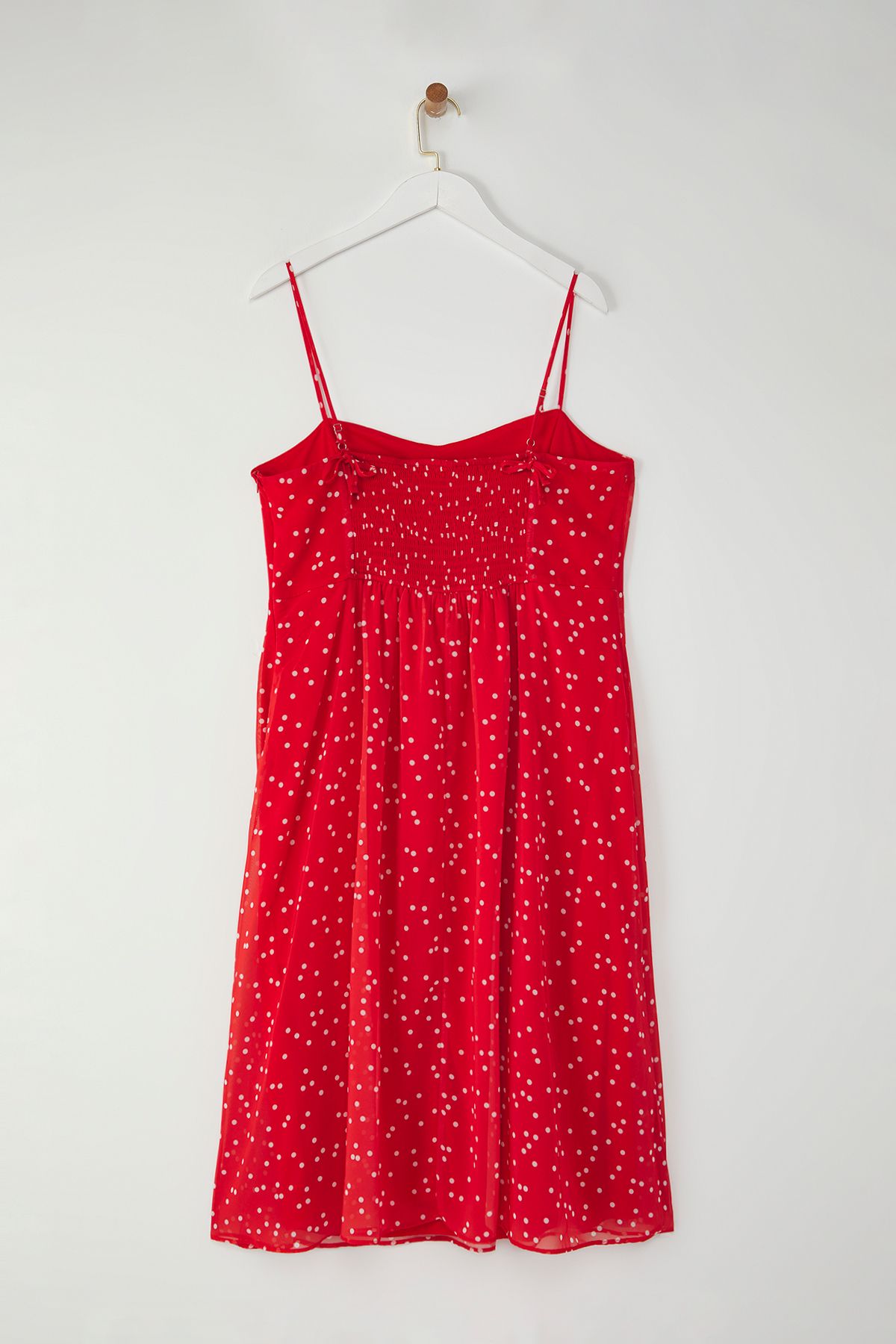 Trendyol Curve-Red Chiffon Woven Plus Size Dress 7