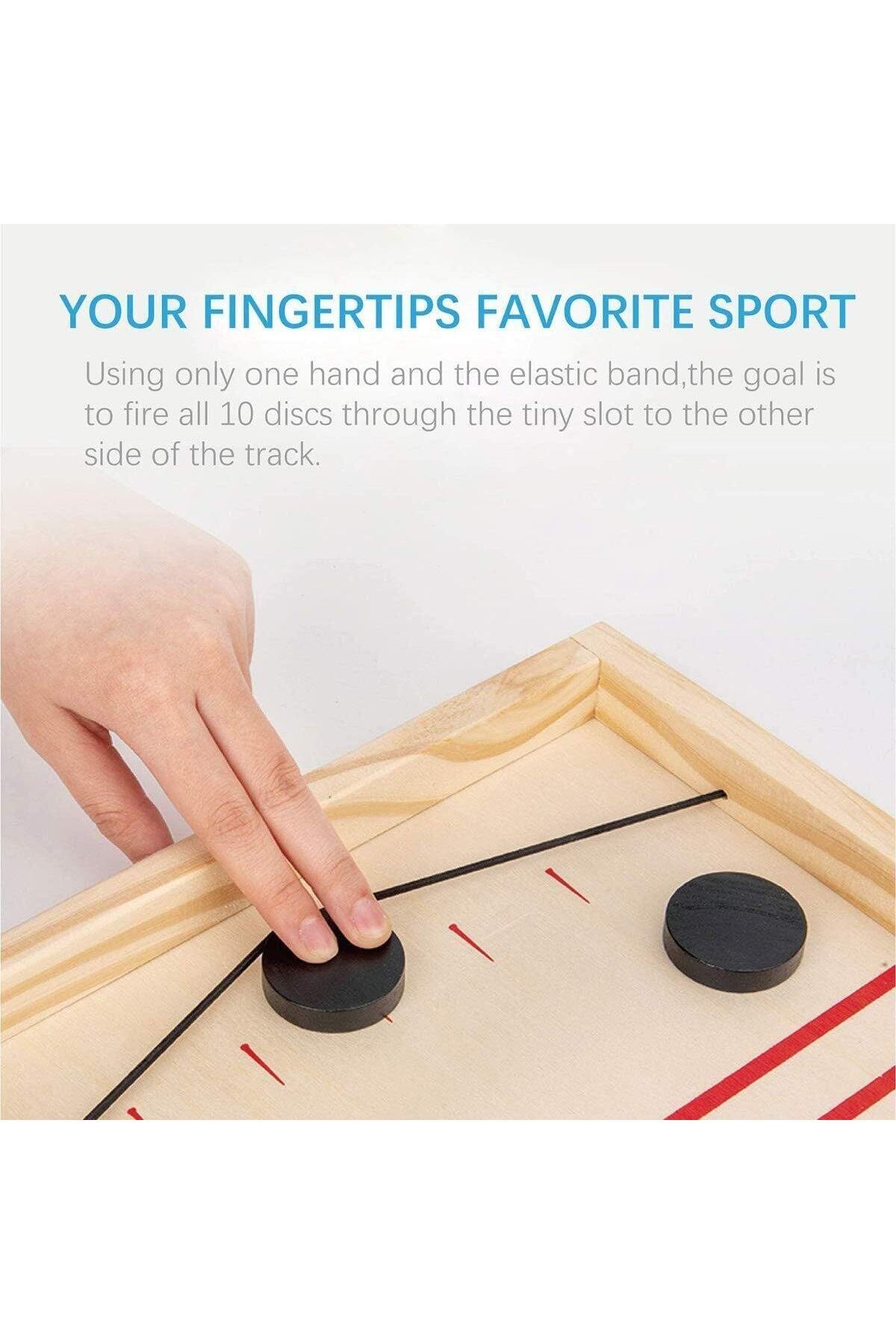 Yelajoy-2 Players Fast Sling Puck Board Game Set,wooden,fun,smooth and round,Suitable for kids 3+ year 5
