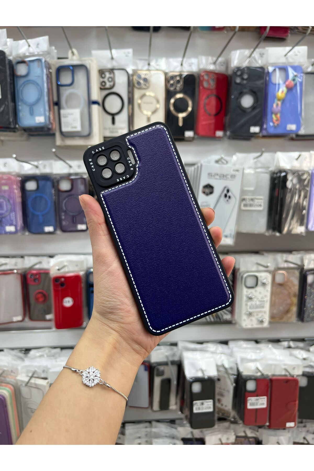 TECNOTREND Oppo Reno 4 Lite Uyumlu Deri Görünümlü Renkli Silikon Kılıff