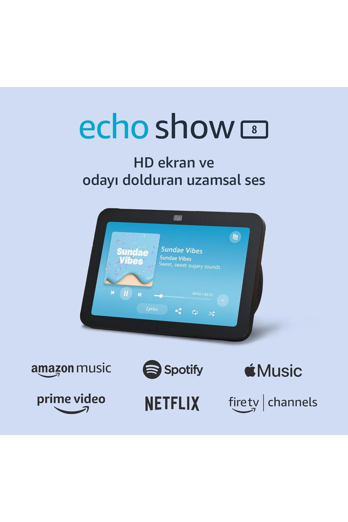 Amazon-Echo Show 8 | 3rd Generation 2023 | HD Smart Touchscreen with Spatial Audio | Smart Home Hub 2