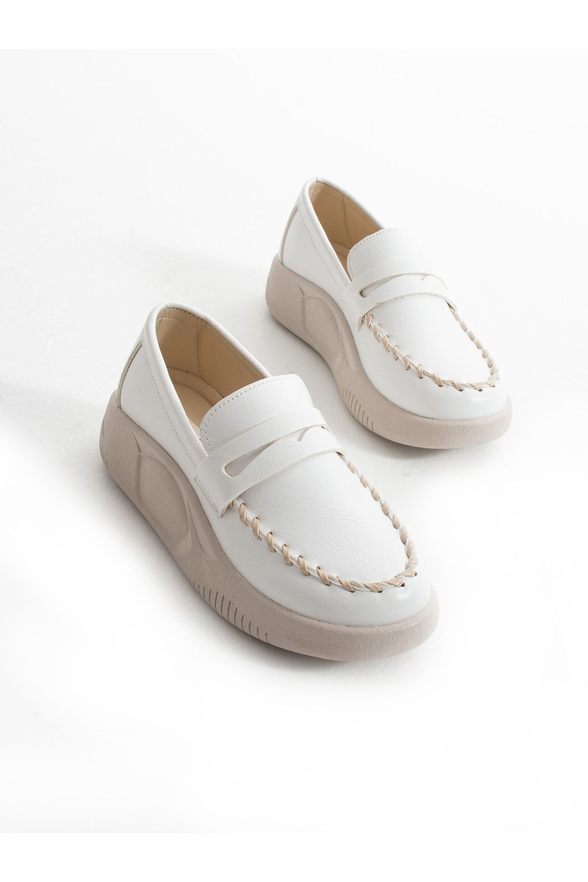 ALEMDAR AYAKKABI-Дамски мокасини ENVEY White Saddle 4
