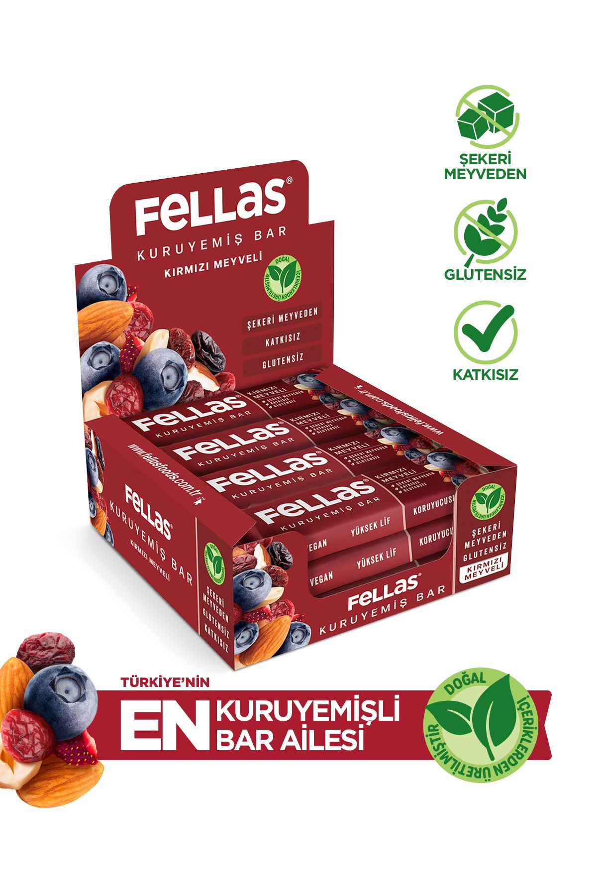 Fellas-Red Fruit Nuts Bar 30g X12 Pieces 1