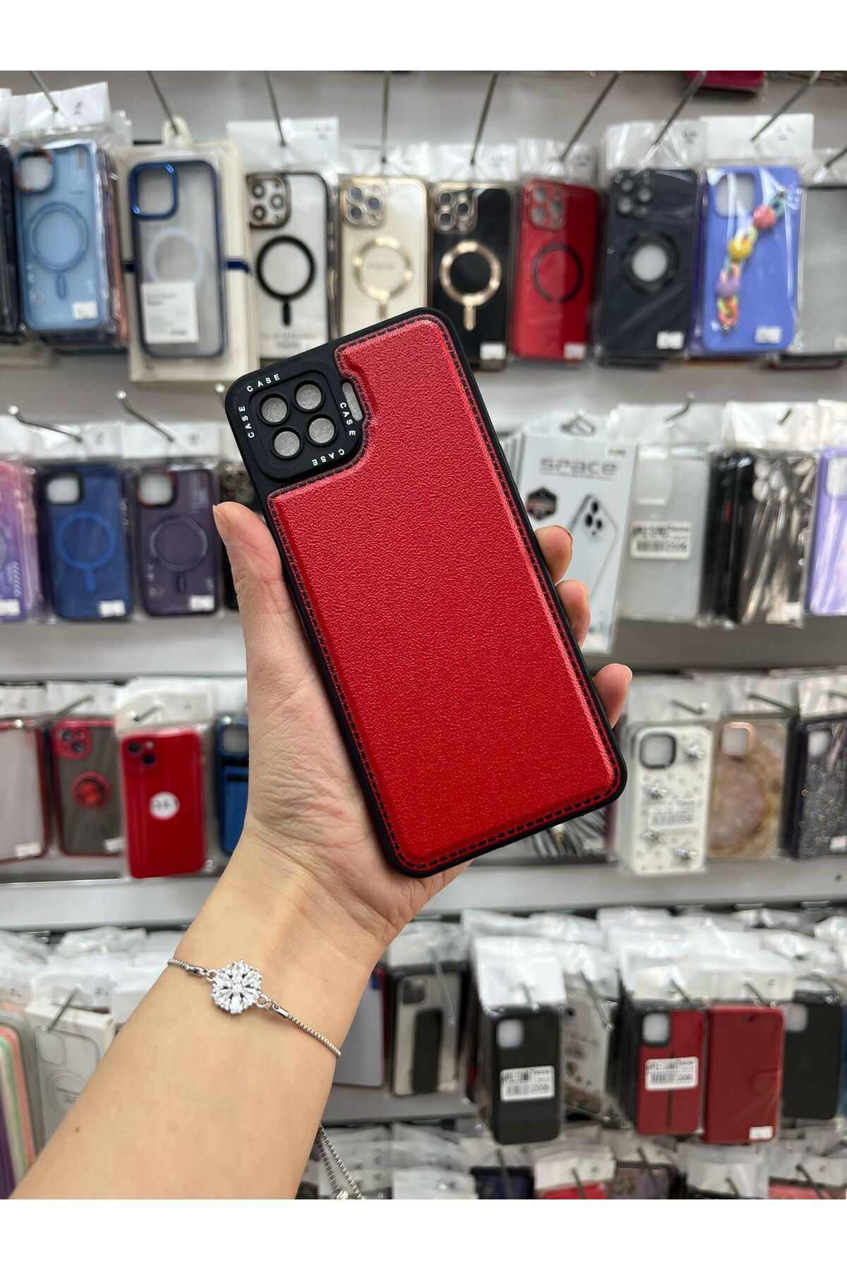 TECNOTREND Oppo Reno 4 Lite Uyumlu Deri Görünümlü Renkli Silikon Kılıff