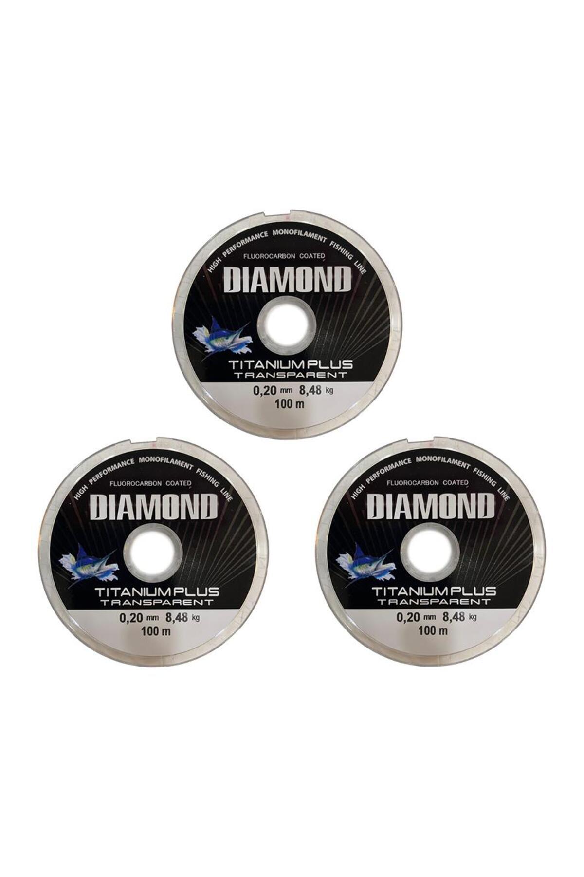 BAUER 3 adet Bauer Titanium Plus 0.20 mm 100 mt Makara Misina - Renk: Füme 8,48 kg