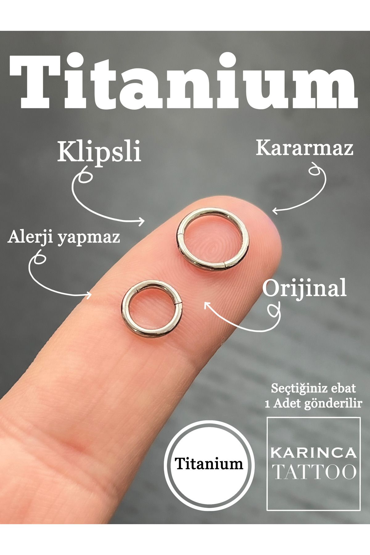 Karınca Piercing-Piercing & Body Art - Titanium Full Ring, Tragus, Helix, Rook, Daith, Snug, Eyebrow, Smiley, Lip, Septum, Nostril, Nose 4