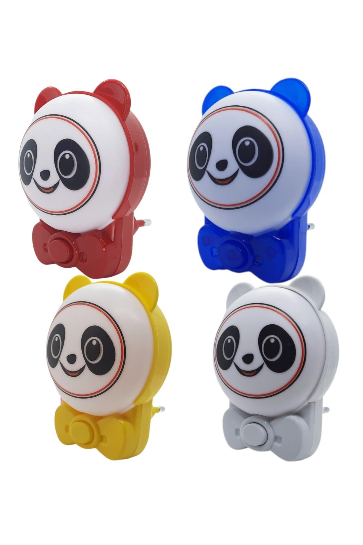 fullreyon Sevimli Panda Bebek Çocuk Odası Gece Lambası, Prize Tak Çalıştır Anahtarlı, 2 Watt Beyaz Işık Ledli fotoğrafı 4 (önizleme)