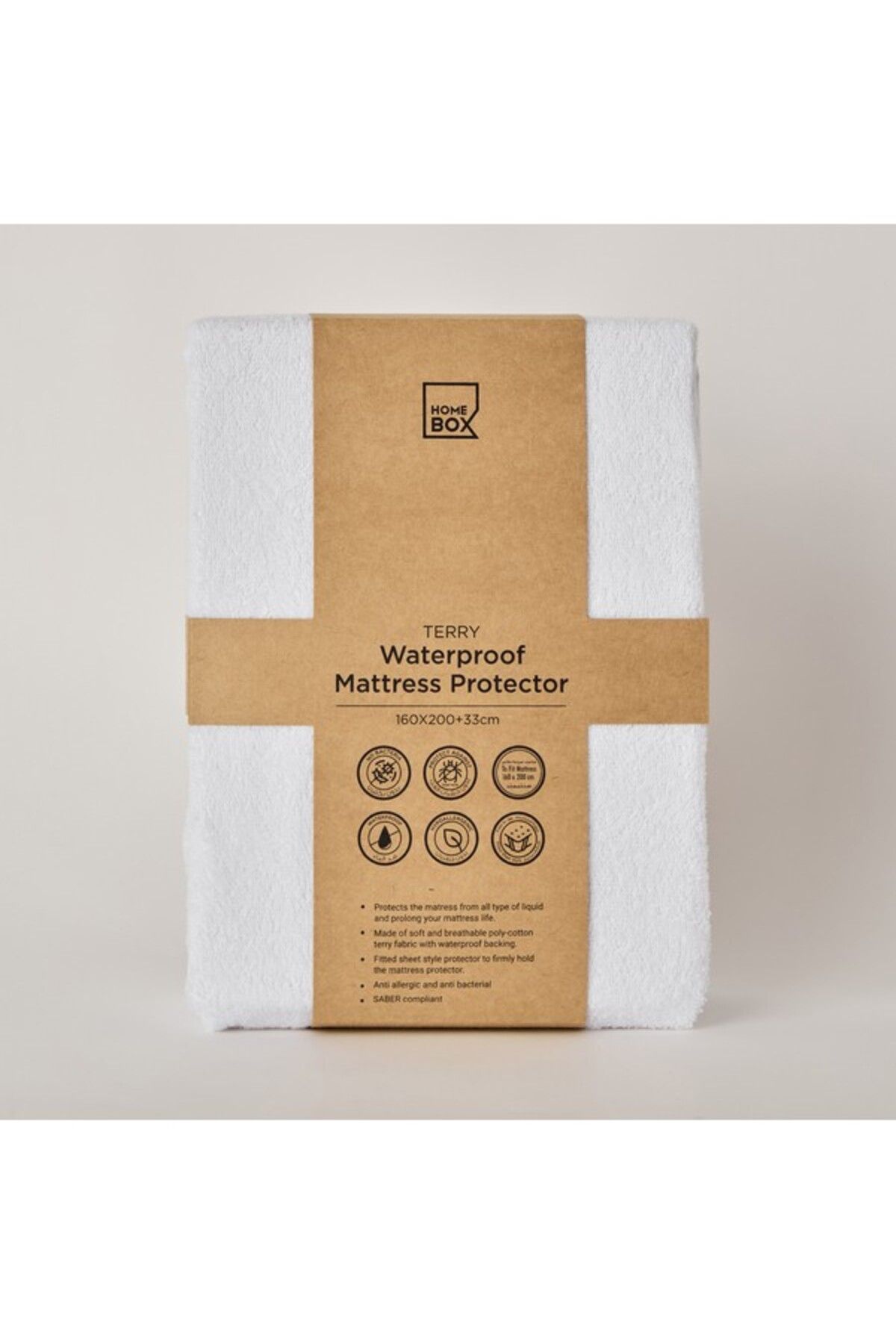 Home Box-Terry Waterproof Olympic Queen Mattress Protector 160x200+33 cm 8