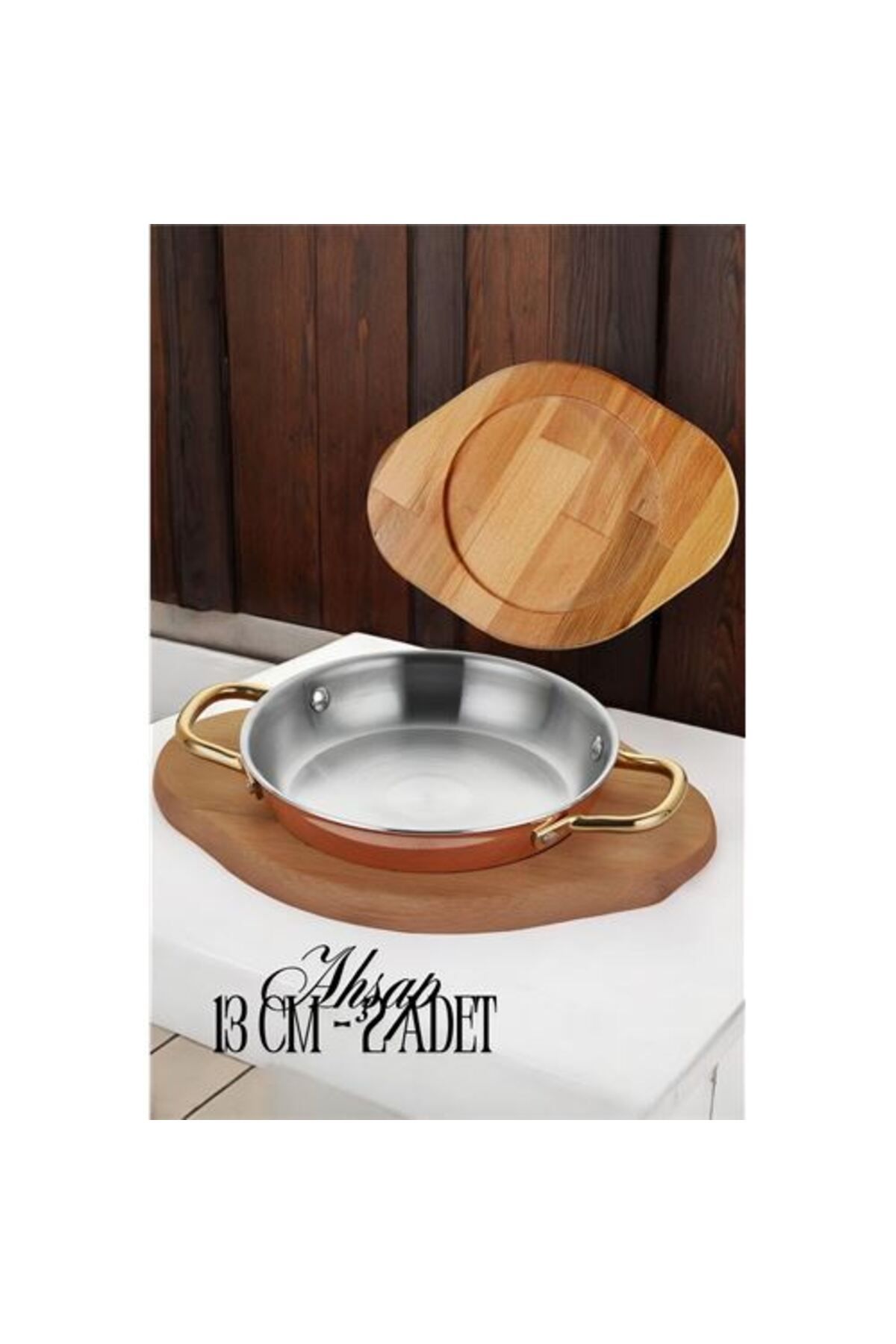 New Things Engithalat Ahşap Sahan Altlığı 2 ADET 13 cm