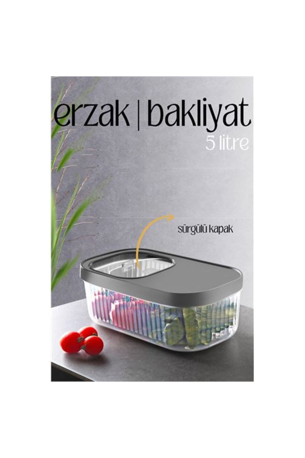 BEŞMİNARE DKTT MultiBox Erzak Bakliyat Kutusu Sürgülü Kapak 5 Litre