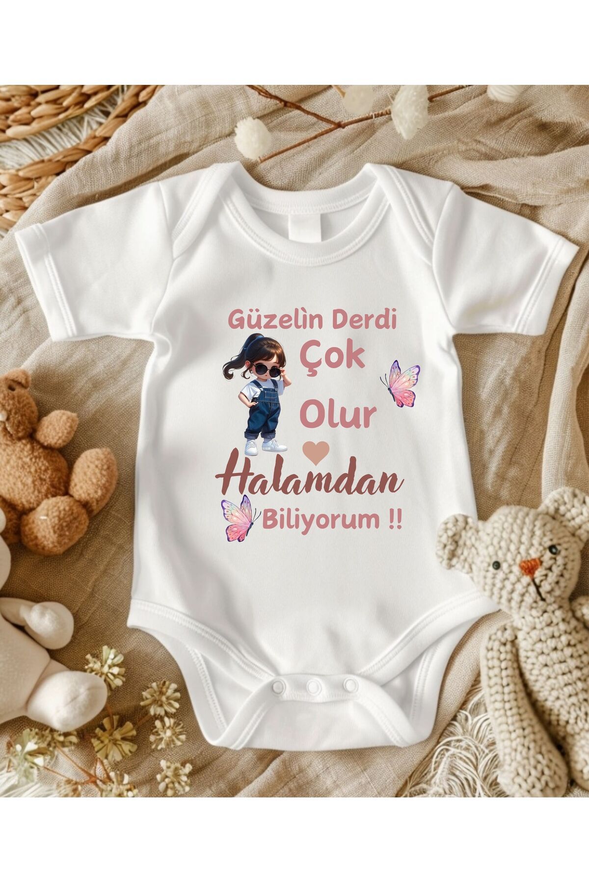 lupi yazılı zıbın hediye yenidoğan anne baba hala yenge amca dayıya