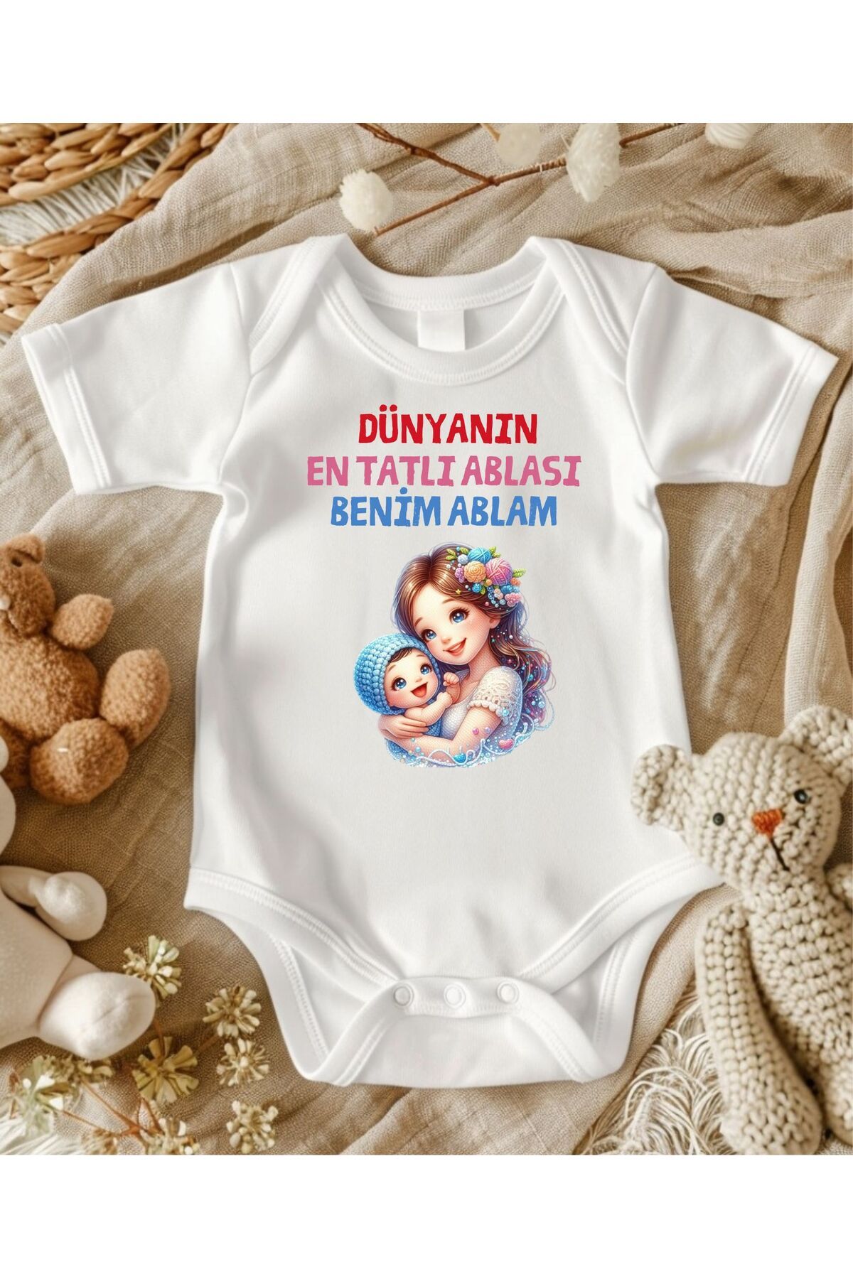 lupi yazılı zıbın hediye yenidoğan anne baba hala yenge amca dayıya