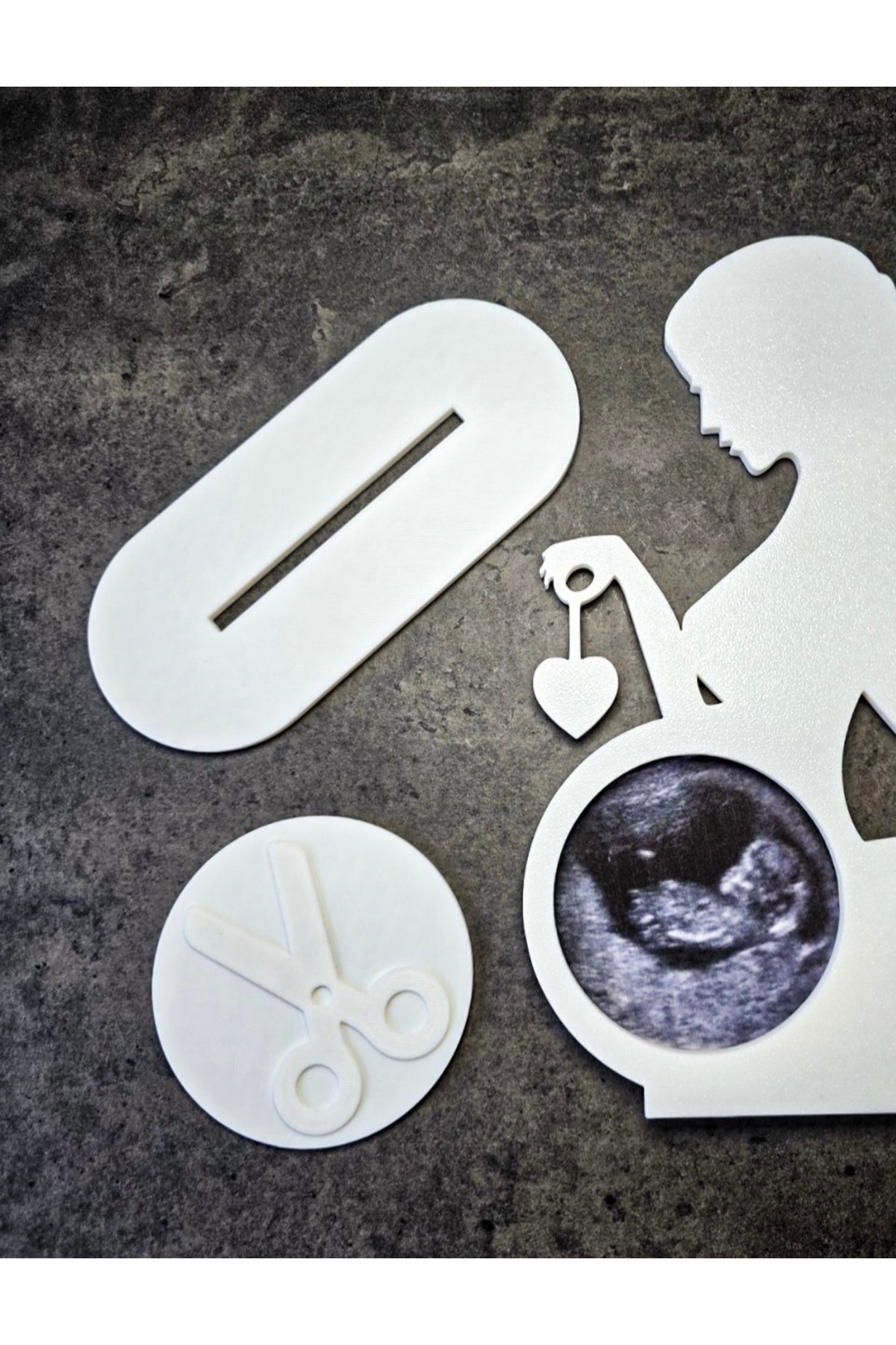 Genel Markalar Hamile Anne Ultrason Fotoğraf Çerçevesi – PLA 3D Baskı – Yenidoğan Hatırası fotoğrafı 3 (önizleme)