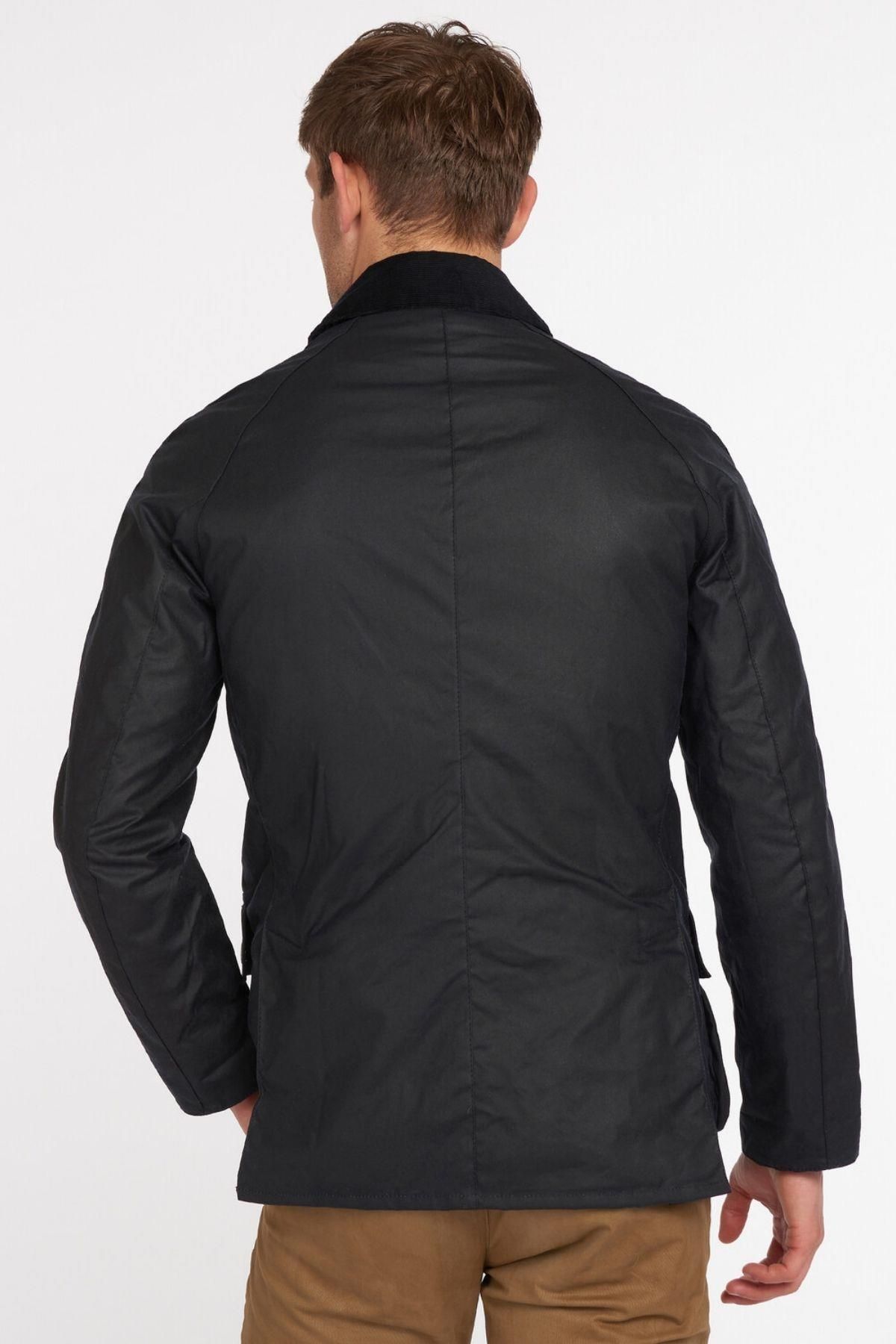 کاپشن آبی مردانه ژاکت روغن اشبی NY92 سرمه‌ای Barbour
