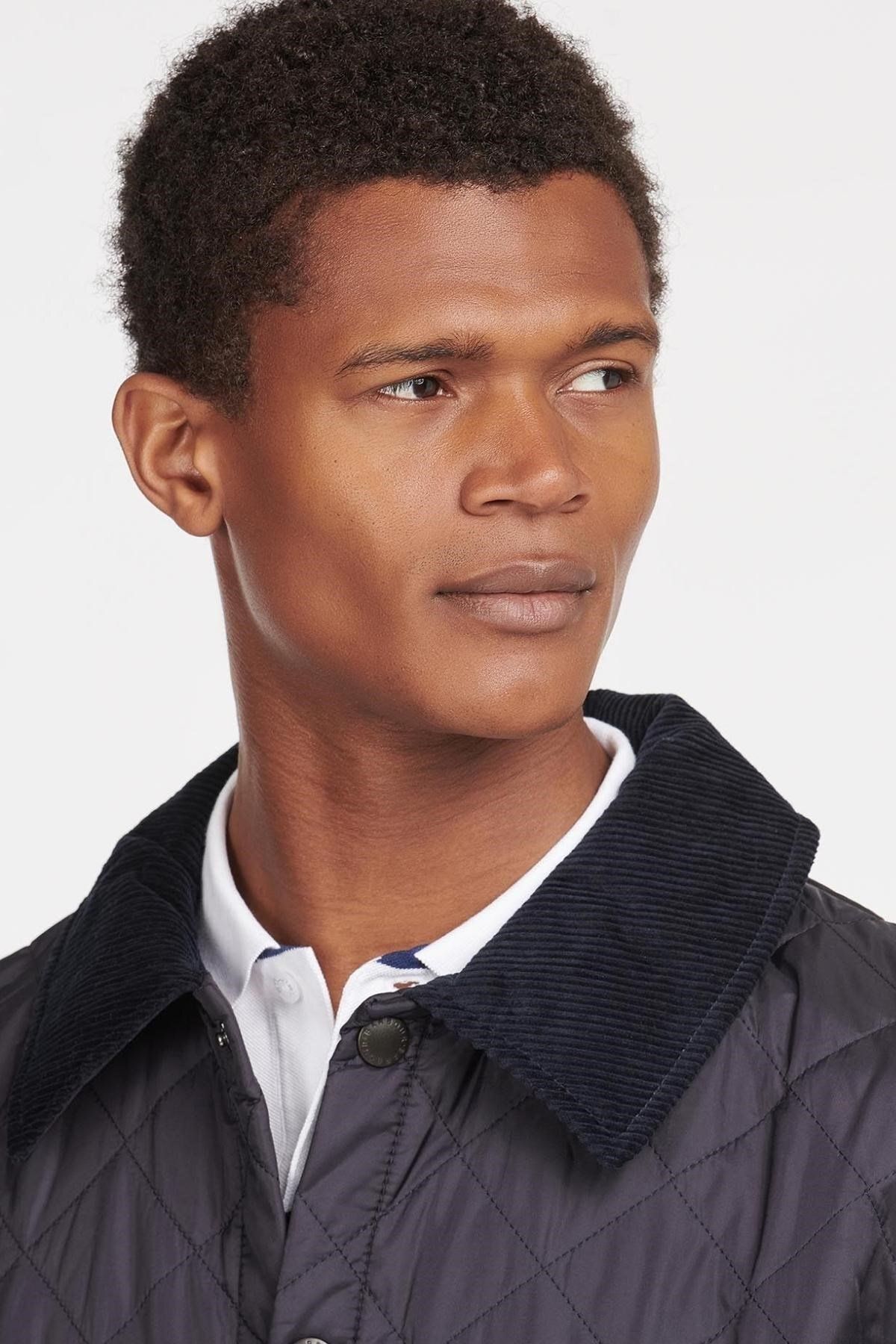 کاپشن آبی مردانه ® معمولی مناسب NY91 NAVY Barbour