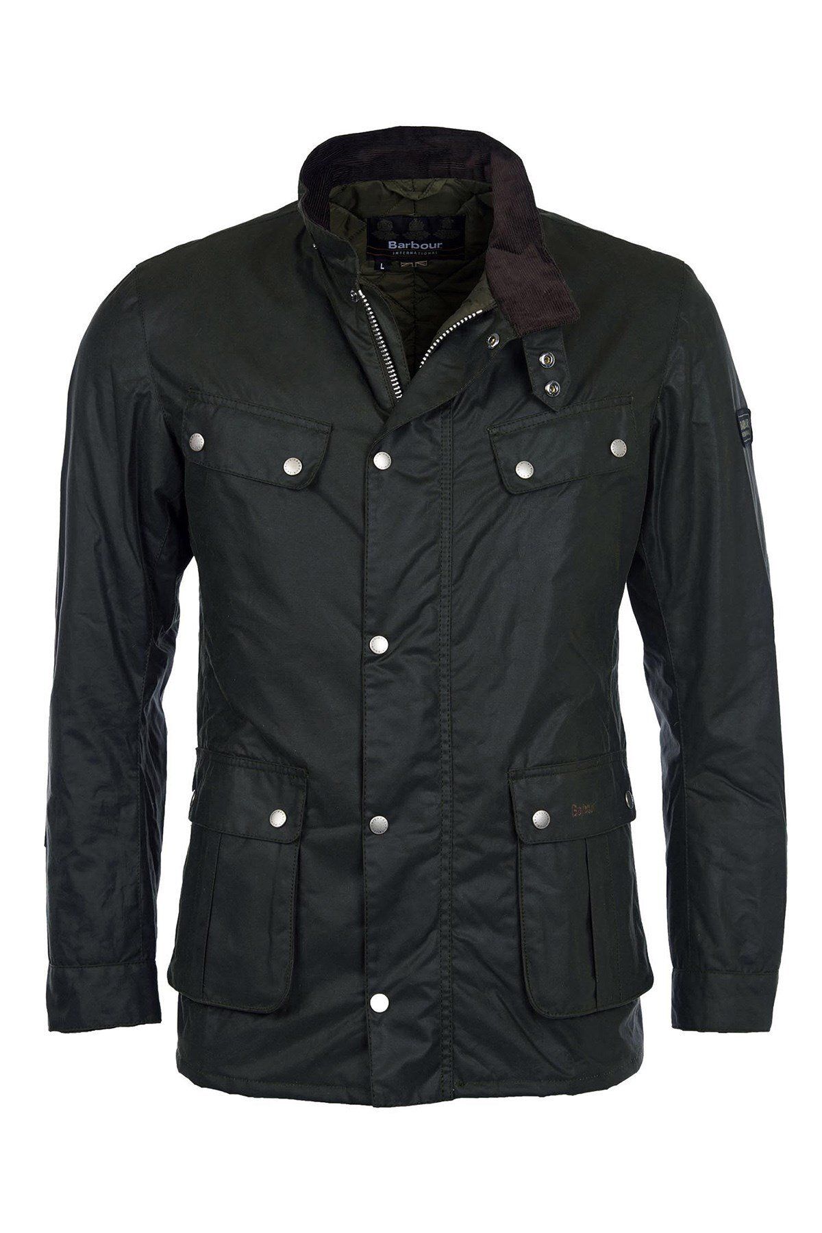 کاپشن مشکی مردانه B.INTL DUKE OIL SG91 SAGE Barbour